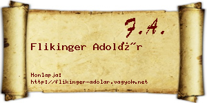 Flikinger Adolár névjegykártya